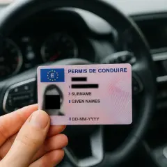 Mano che mostra una patente europea, simbolo di libertà e possibilità di conversione patente per guidare ovunque.