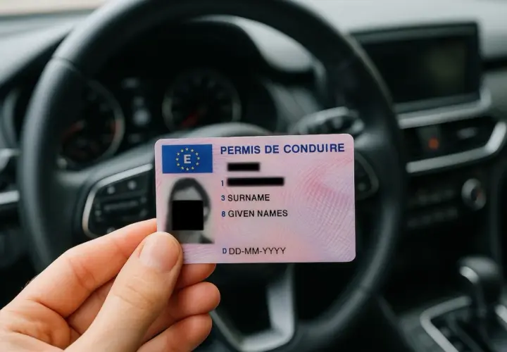 Mano che mostra una patente europea, simbolo di libertà e possibilità di conversione patente per guidare ovunque.