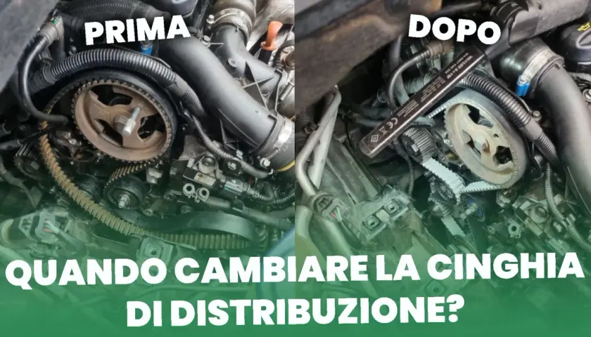 Confronto tra cinghia di distribuzione prima e dopo la sostituzione. Scopri ogni quanto si cambia la cinghia di distribuzione per la tua auto.