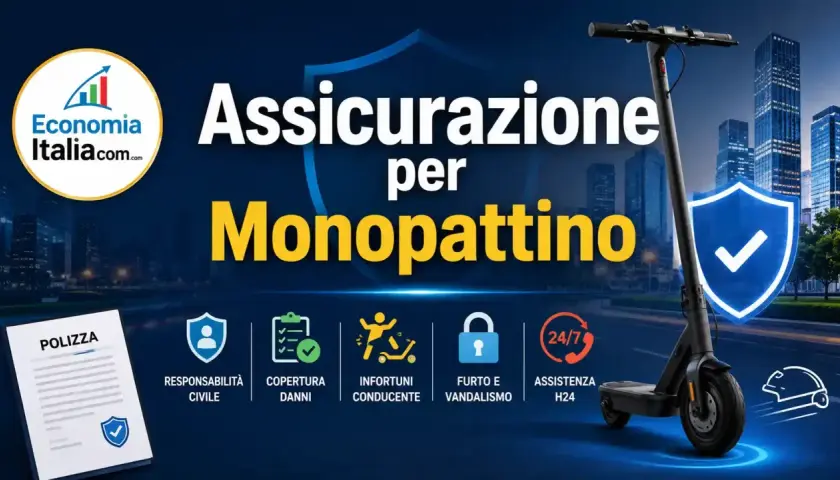 Assicurazione per monopattino: copre responsabilità civile, danni, infortuni conducente, furto e vandalismo. L'obbligo assicurazione monopattino è importante.