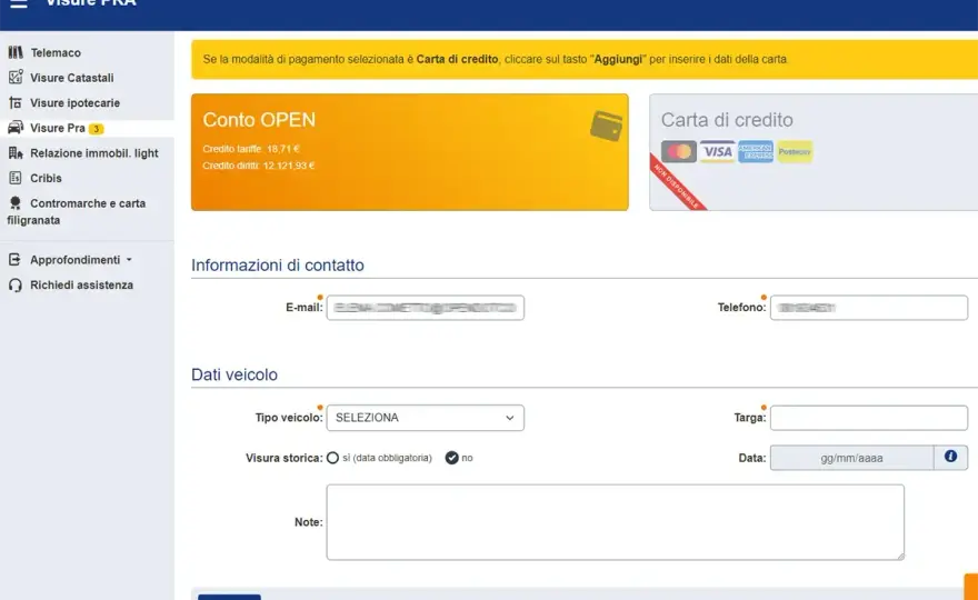 Documento Unico auto - controlli, visura PRA e costi