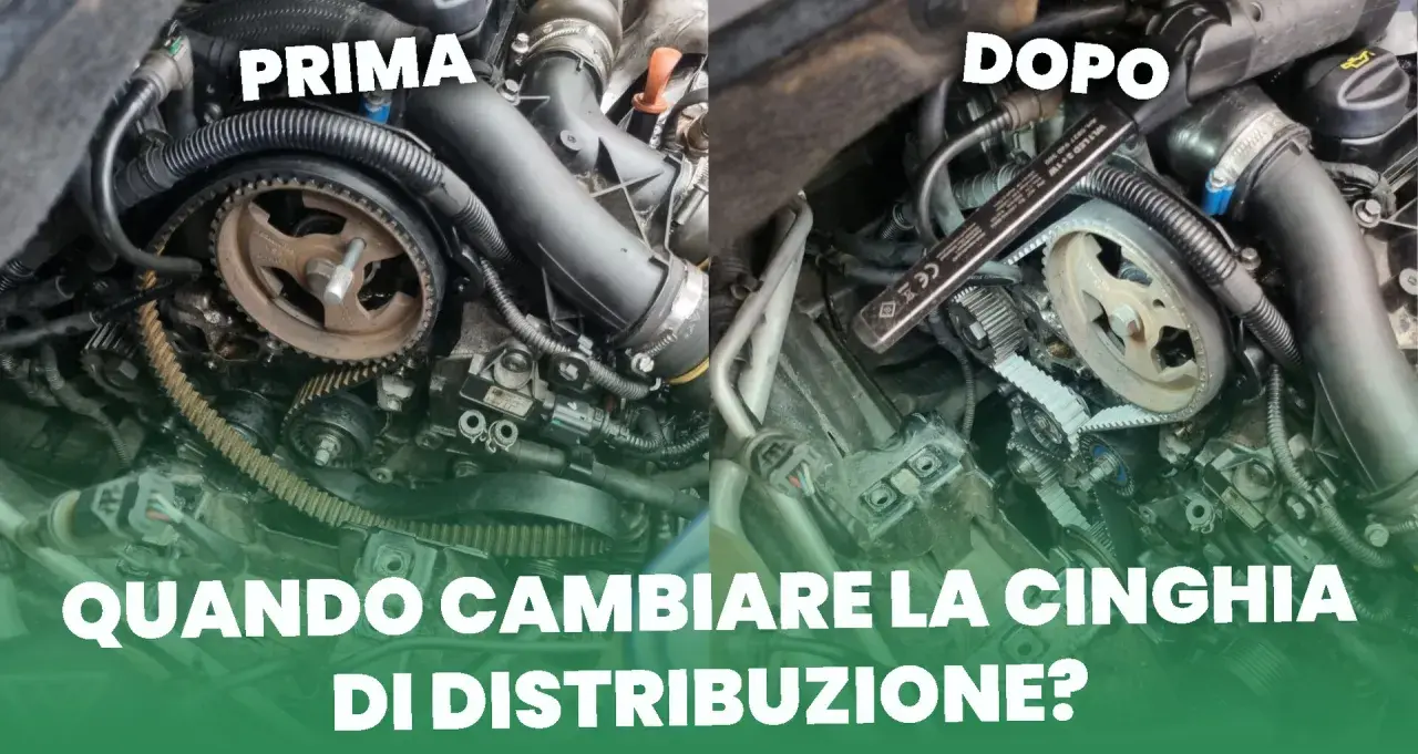 Confronto tra cinghia di distribuzione prima e dopo la sostituzione. Scopri ogni quanto si cambia la cinghia di distribuzione per la tua auto.
