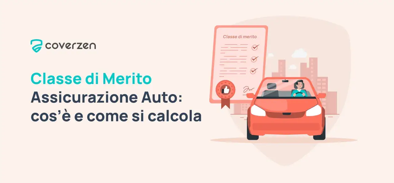 Illustrazione di un'auto rossa con un conducente, accanto a un documento